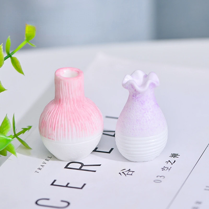 5pcs Mini Flower Vase Resin Flower Pot Bottle for Home Dollhouse Decorative Figurines Home Decoration Accessories