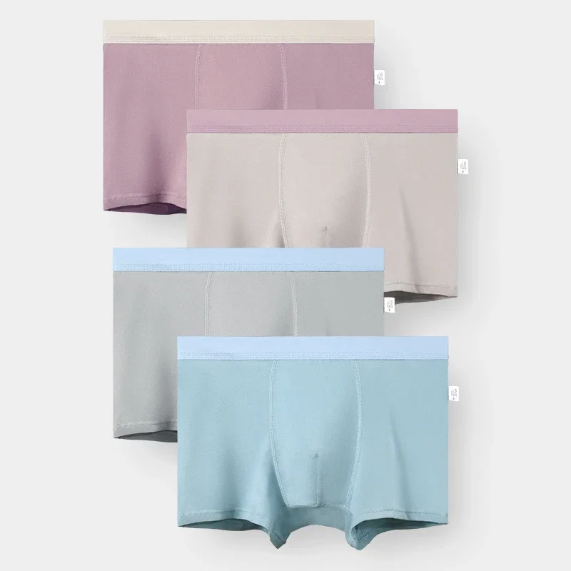 

4PC Children's cotton underwear, soft for boys, boys' flat shorts, cartoon summer thin style, big kids, little boys' shorts