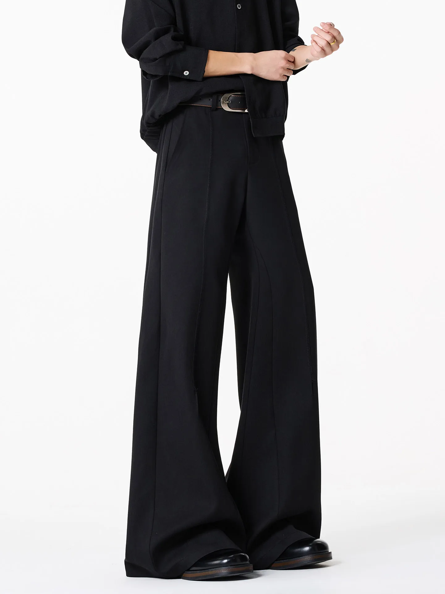 

Мужские повседневные брюки Cleanfit: модные, свободные, прямые, слегка расклешенные, длинные, плиссированные, с эффектом драпировки, весенняя коллекция