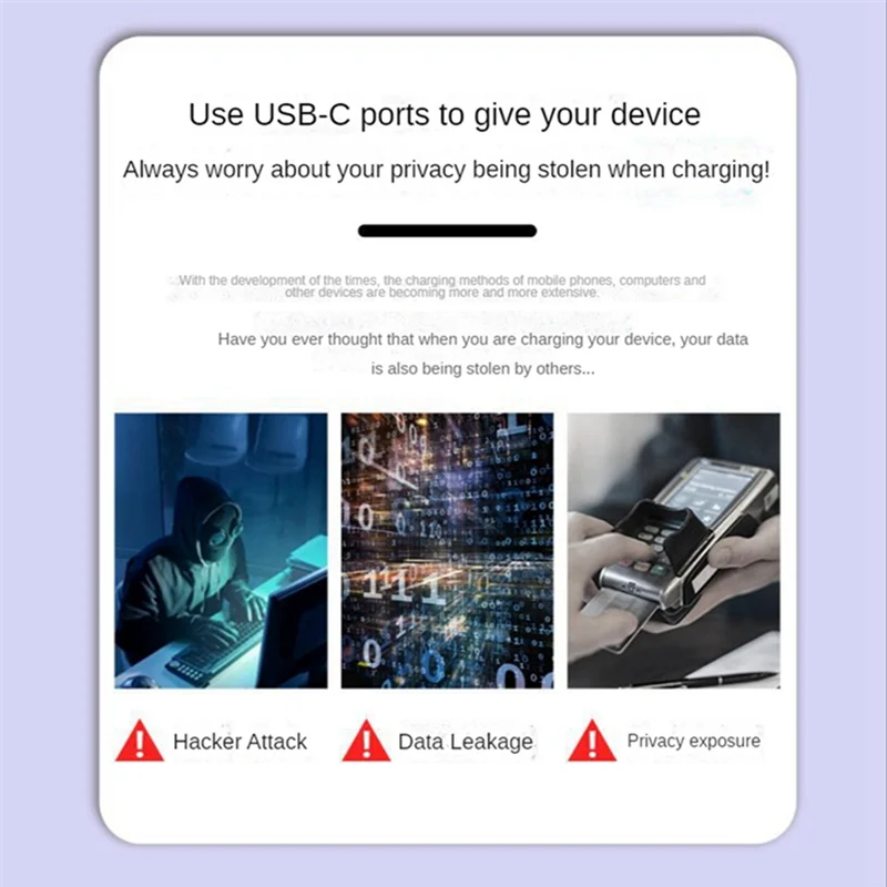 10Pcs USB Type-C Data Blocker Prevention Gender Change Connector USB-C Connector Adapter for Blocking Data Sync