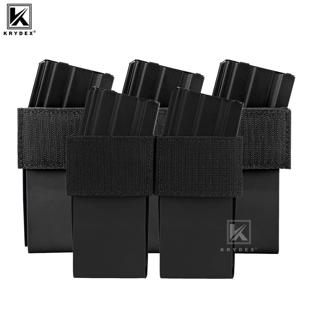 

KRYDEX Tactical Elastic 5.56 Triple Double Mag Insert 7.62 Magazine Pouch For D3CR Chest Rig Plate Carrier Vest Placard Kangaroo