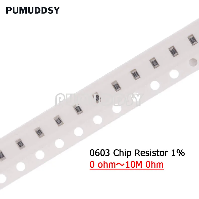 5000Pcs 0603 Resistor SMD Accuracy 1% 0 ohm ~ 10M ohm 1K 2.2K 10K 100K 0 1 10 100 150 220 330 ohm 1R 10R 100R 150R 220R 330R