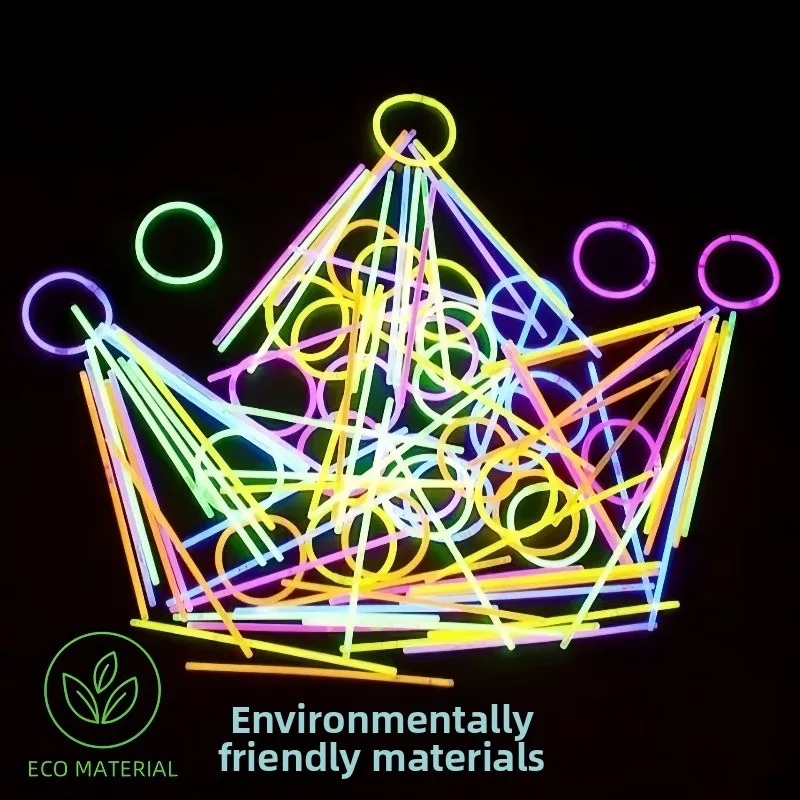 Colorful fluorescent stick humanoid figureclose fitting matchstick personglowing brightly night light sticky clothes dance props