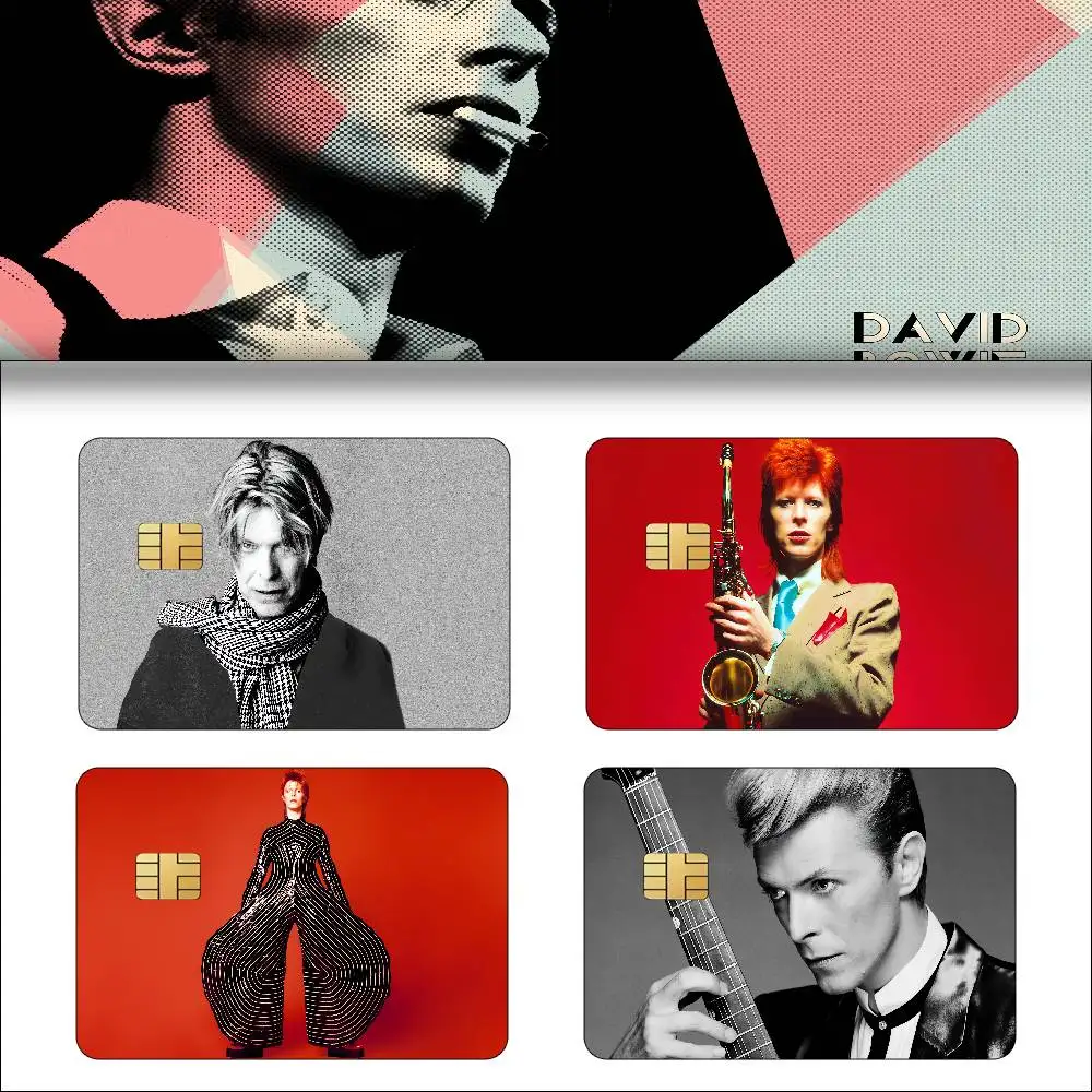 Sänger David Bowie 4 Stück 1 Set VISA Kreditkarten- und U-Bahn-Zugangskarten-Aufkleber, wasserdicht