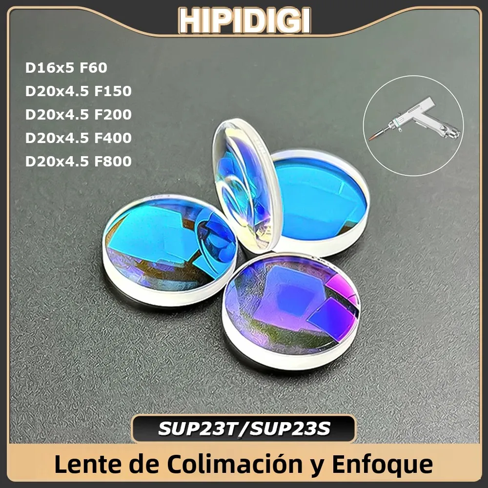 Lente de Enfoque y Colimación Láser HIPIDIGI D20 X 4.5 F150 F200 F400 F800 D16 X 5 F60 para Pistola de Soldadura Láser Manual SUP23T SUP23S