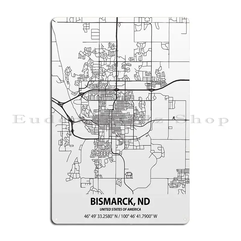 Bismarck North Dakota Metal Plaque Plates Customize Wall Decor Cinema Tin Sign Poster