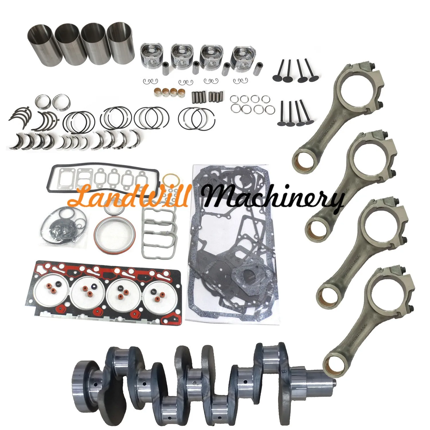 Overhaul Rebuild Kit Fits Komatsu Backhoe Loader WB146-5 W/ S4D102LE-2