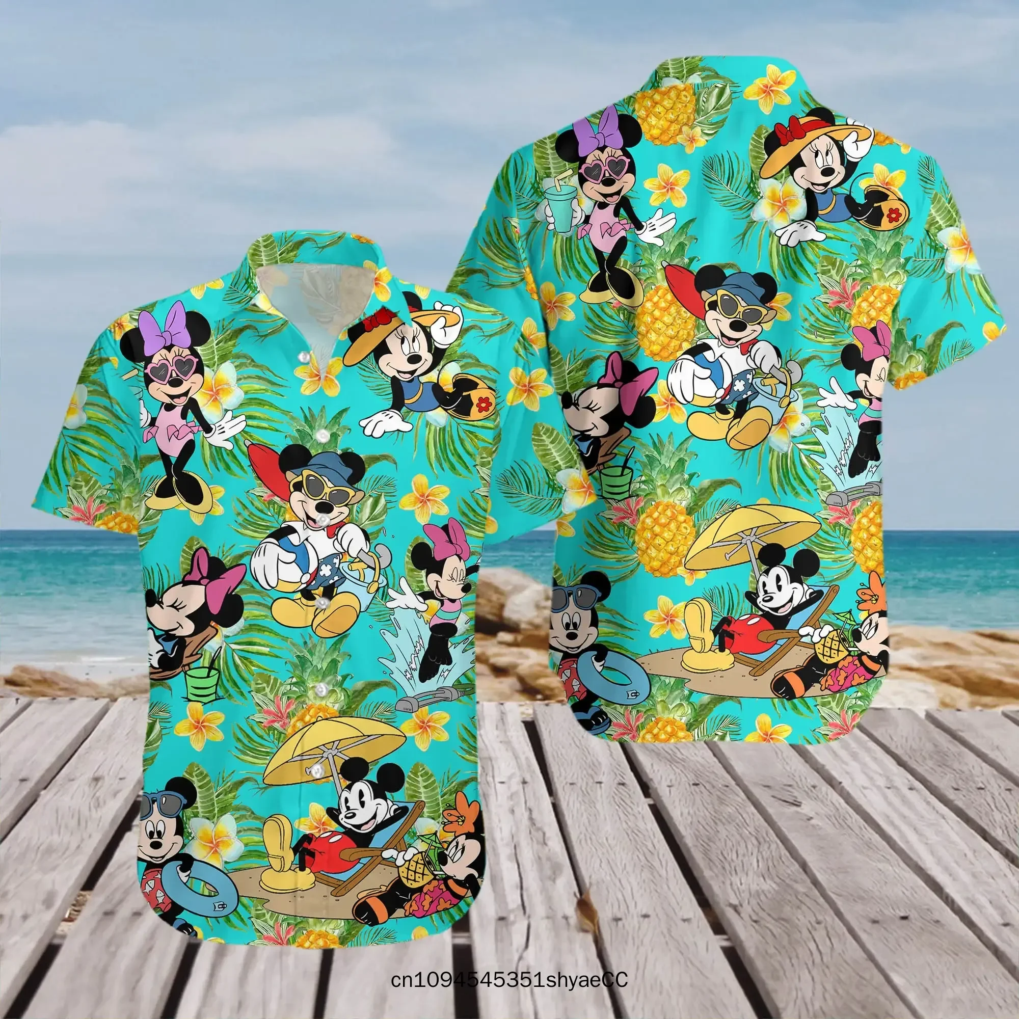 Disney Hawaiian Shirt Summer Beach Trip Family Wear Men's Clothing Women's Clothing Mickey Mouse Hawaiian Shirt Short Sleeve