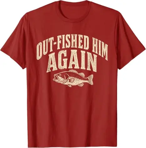 Out-Fished Him Again Lustiges Bass-Angler-T-Shirt Y2k Fischer Outdoor-Kleidung Humor Fischliebhaber Angler Cooles Spruch-T-Shirt – Detail 7
