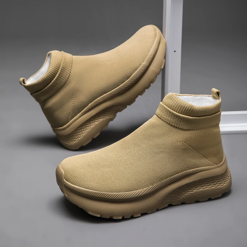 Breathable Mesh Athletic Shoes - Trendy gebreide sokken met fleecevoering, hoge