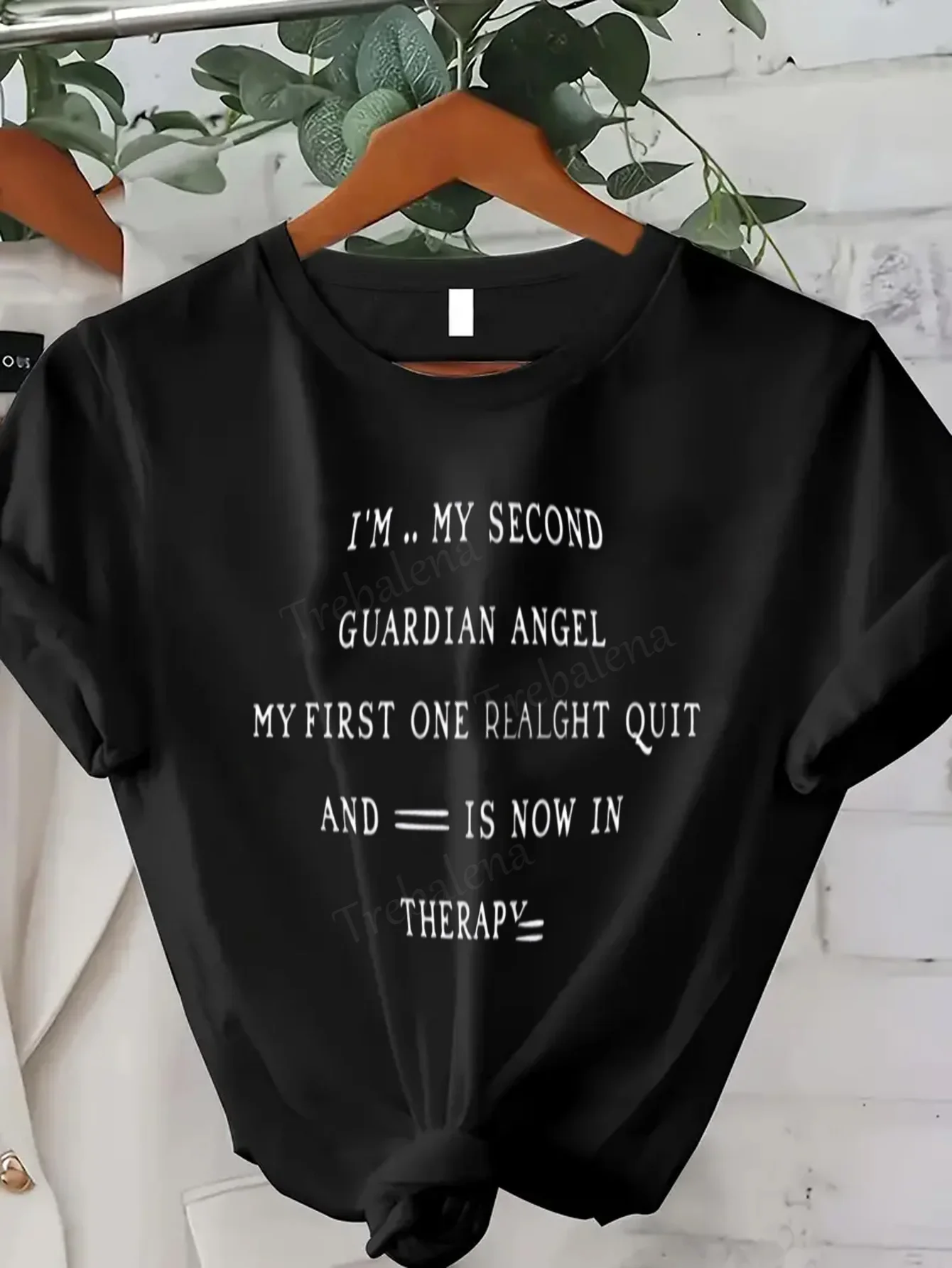 

Women T-shirt Funny Guardian Angel T-Shirt for Women, Sexy Loose Fit, Humor Therapy Quote, Casual Wear