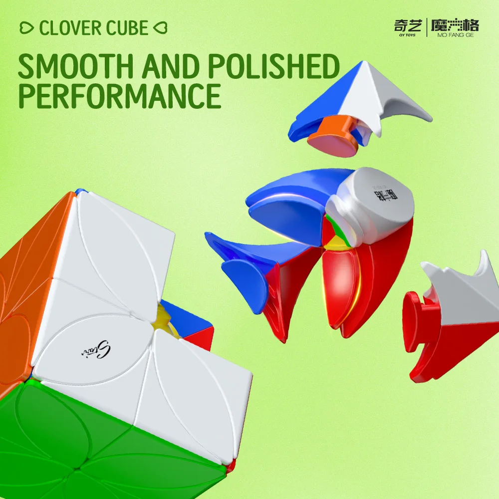 [ECube] QiYi Clover Cube Pro Gioco professionale creativo migliorato Giocattolo Velocità liscia Puzzle educativo per bambini Regalo per esercizi