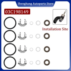 03C198149 For 03C906036M Injector Repair Gasket Kit O-Ring For Audi A1 A3 VW Jetta Polo Tiguan Golf Seat Ibiza 1.4L
