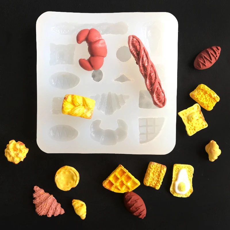 Mini Bread Biscuit Cake Silicone Mould For Clay Food Mold DIY Kitchen Resin Accessories Toy Dollhouse Miniature Accessories