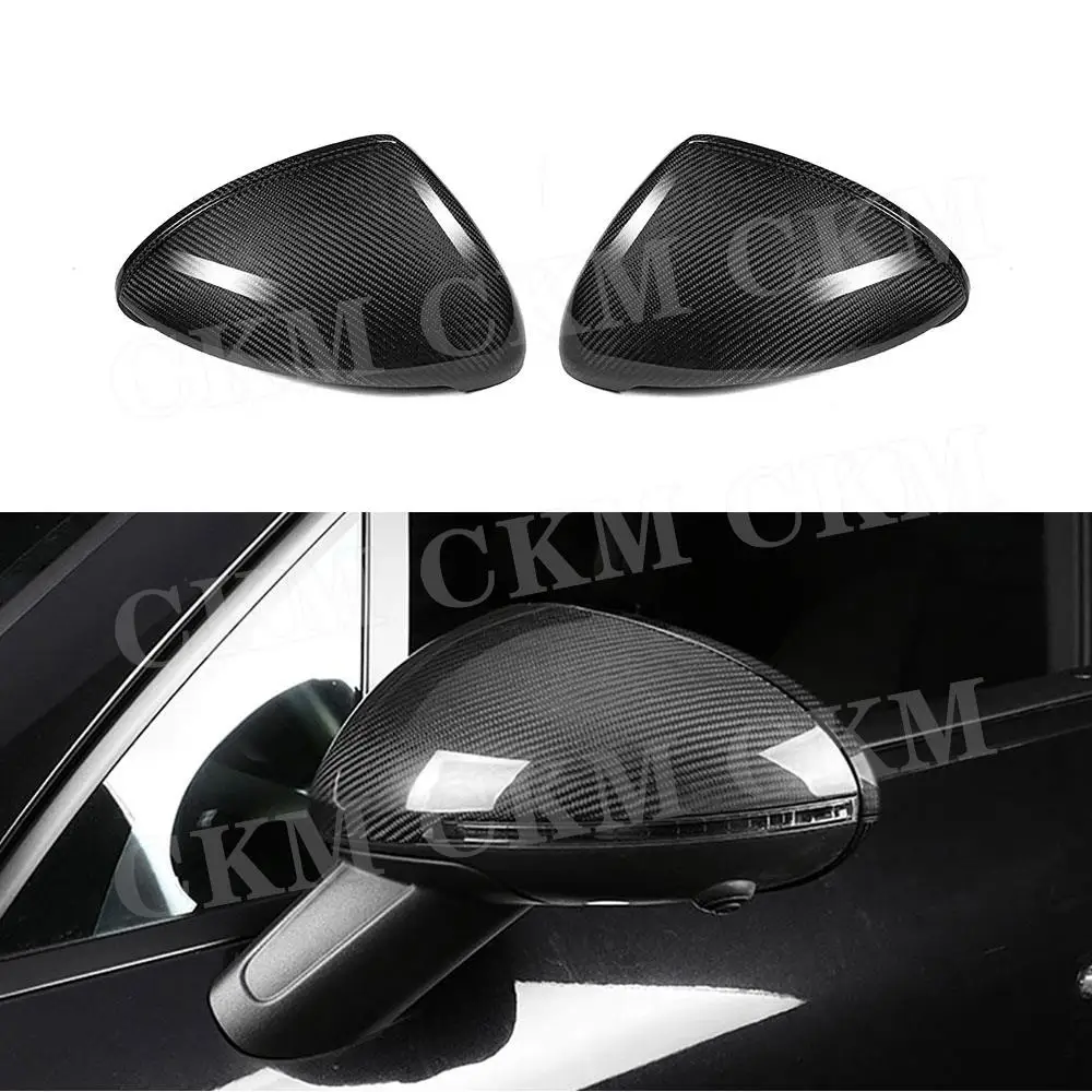 

CKMUUER For Porsche Cayenne 958.2 2015 2016 Car Accessories Dry Carbon Fiber Door Side Rearview Mirror Cap Trims Shell Covers
