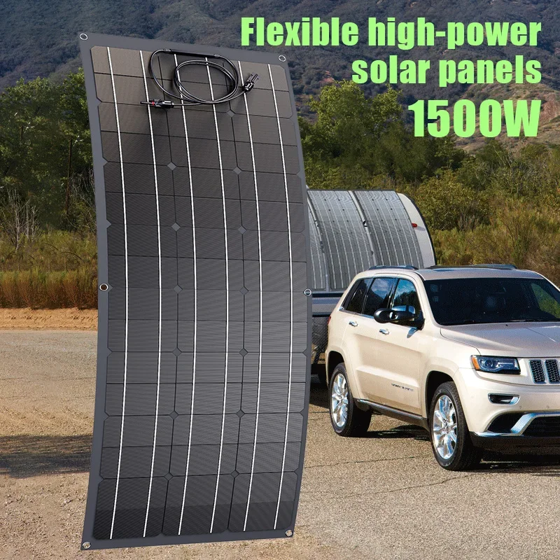 1500W 3000W Solar Panel High Power ETFE Flexible Monocrystalline Solar Cell Home/Outdoor Camping Cars/Boats 12V Battery Charger