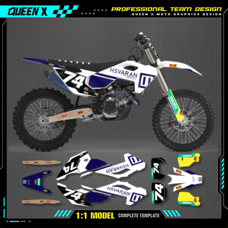 

Queen X MOTOR для Husqvarna 2023 2024 TE FE 2024 250 300 350 TC FC TX FX FS Custom Team Мотоциклетные графические наклейки Комплект наклеек