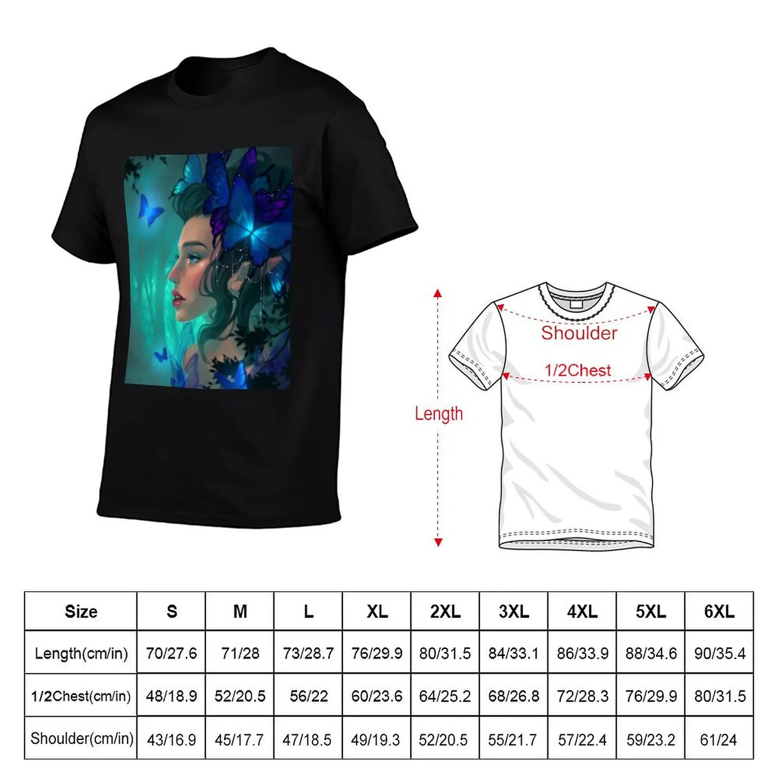 Blue Butterfly Fairy T-Shirt t shirts for man pack cotton man t shirts high quality luxury brand t shirts for man cotton T-shirt