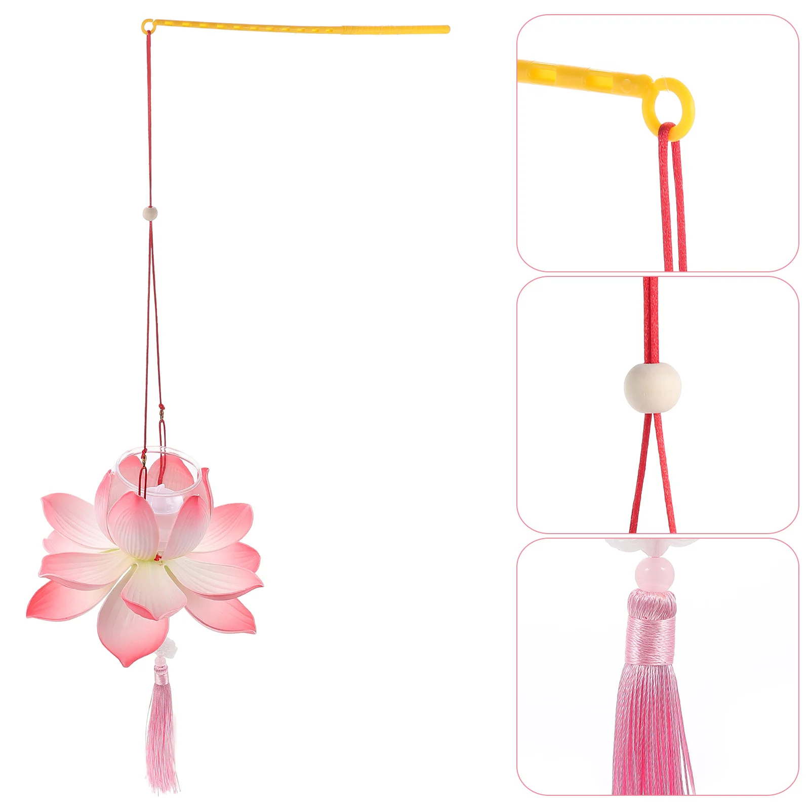 1 DIY Supplies Pink Small Lotus Lantern Making Tool Kids Art Supplies Festive Decoration H held Party Lantern Desktop