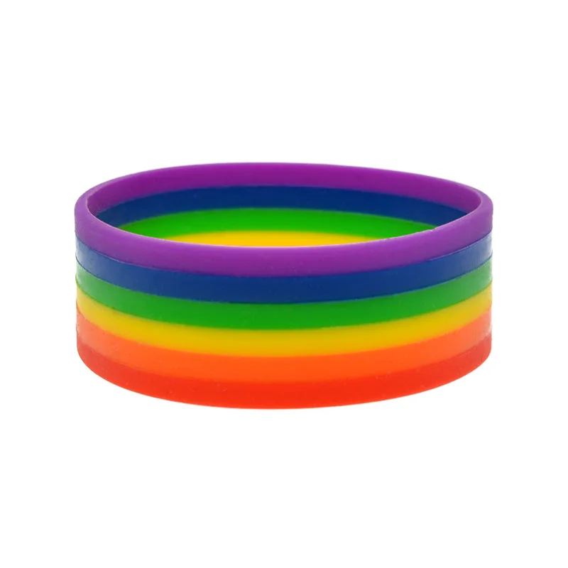 

25 шт. силиконовых браслетов Pride, однотонные, 6-слойные, резиновые, мужские
