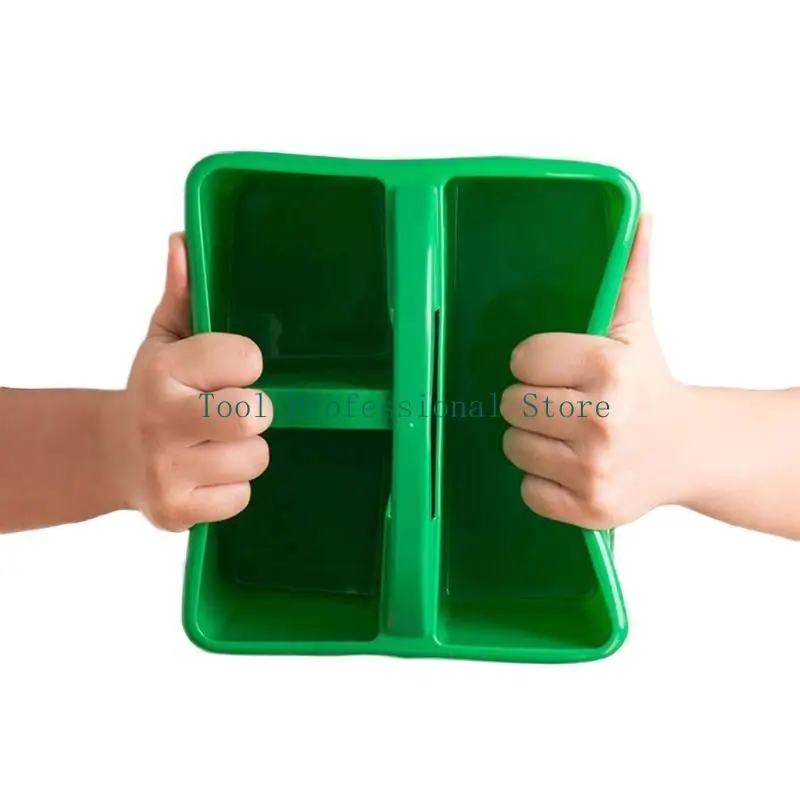57QF Plastic Divided Basket with Carrying Handle Portable 3Compartments Storage Caddy