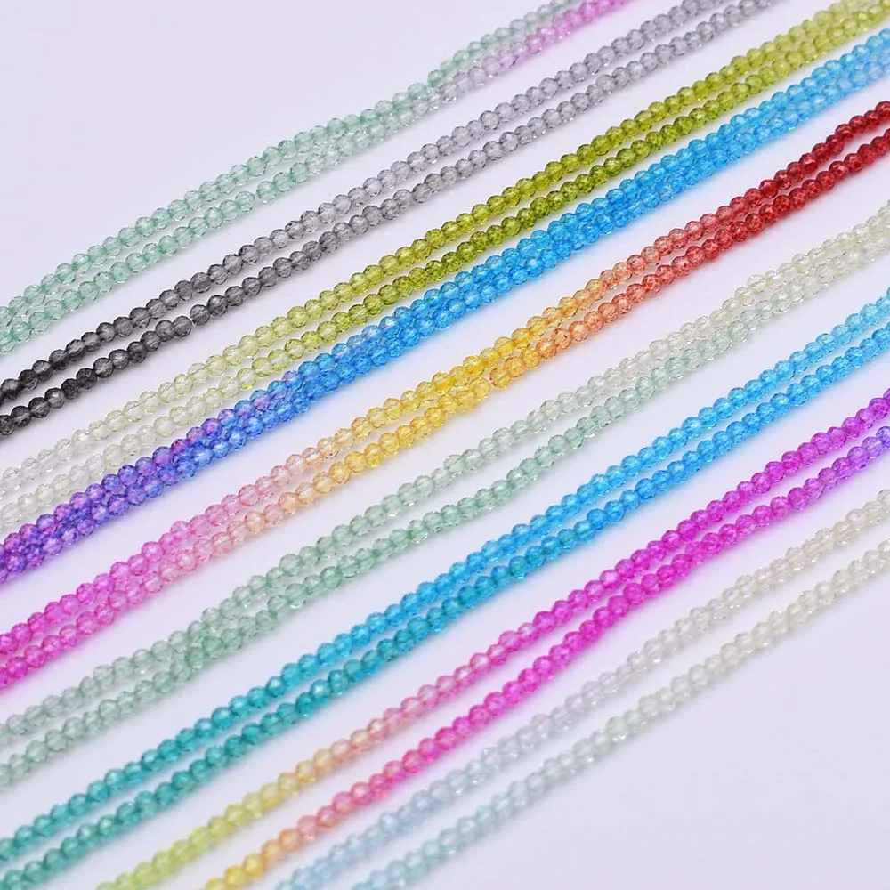 2x2mm 170pcs Gradient Color Crystal Glass Beads Small Seed Round Faceted Loose Spacer Beads For Jewelry Making DIY Necklace