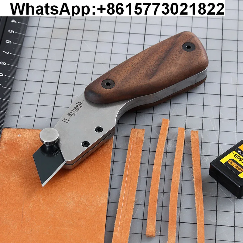 

Nattools trapezoidal leather knife, handmade D-I-Y leather goods, black walnut handle 0 shaking 0 deformation