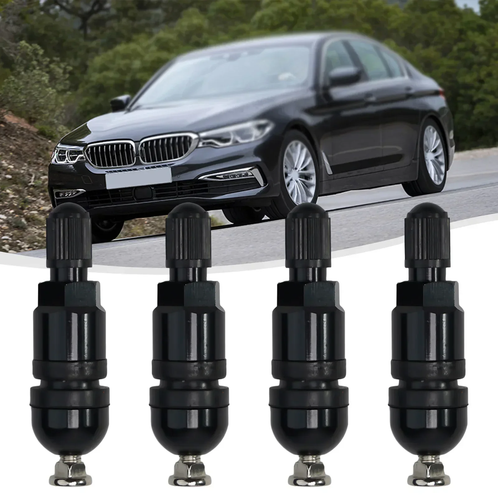 TPMS Tire Pressure Sensor Metal Valve Stem Repair Kit 4PCS Pressure Sensor Set For BMW 5 Series FOR  Front Left Rear Right Wheel