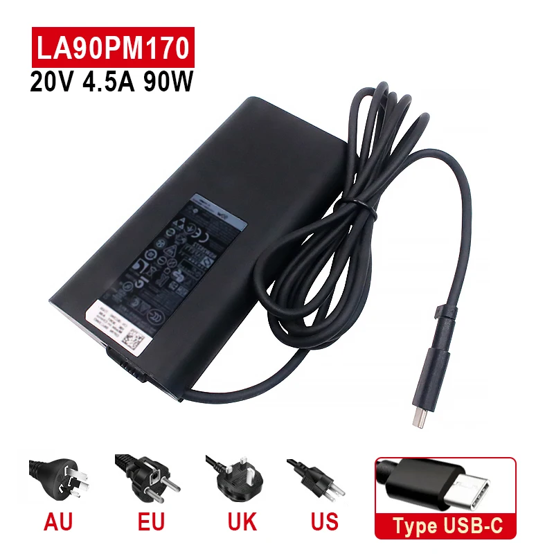 20V 4.5A 90W Type C AC Power Supply For For Dell Atitude 5280 5480 5580 LA90PM170 TDK33 0TDK33 Laptop Fast Charger Adapter