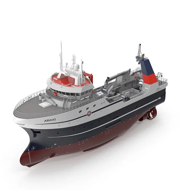 1/87 RC Fishing Boat Model Toy Gift DIY Hand-assembled Ship Model Electric Remote Control Boat Resin Kit Simulation Ship Model