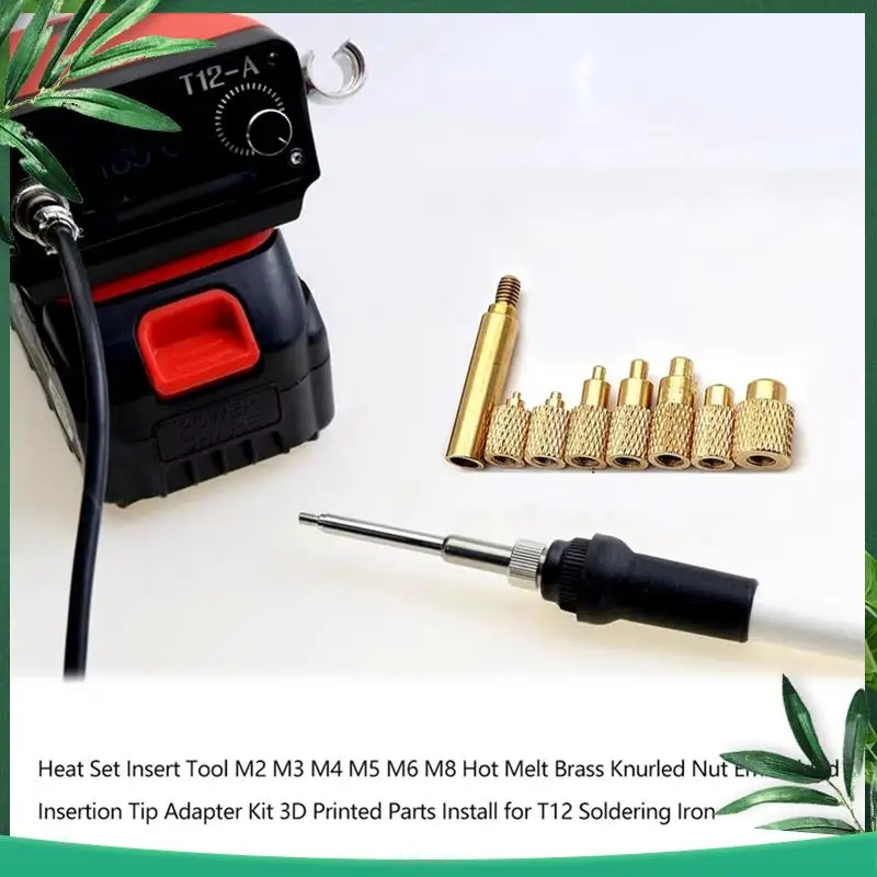 (NEW) T12 Hot Insert Nut Iron Tip Nut For Quicko T12 Soldering Iron M2 M3 M5 M6 M8 For Quicko T12 Soldering Iron Heat Set Insert