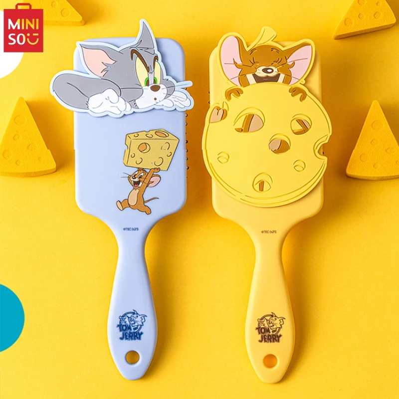 

MINISO Square Airbag Comb I Love Cheese Series Tom and Jerry Home Portable Massage Comb Animation Peripheral Children's Gift