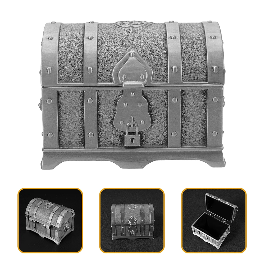 

Vintage Jewelry Box Small Necklace Keepsake Alloy Storage Case Decorative Treasure Chest Trinket Boxes Jewelry Storage Retro