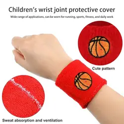 1 Set Kids Sports Headband Wristband Stretch Sweat Absorbing Boys Girls Knitted Basketball Volleyball Wrist Protector Sweatband