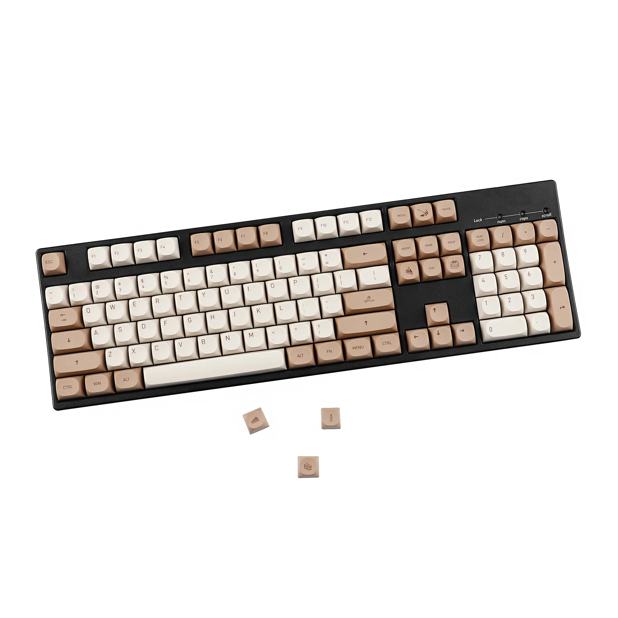 YMDK 119 مفتاح Tiramisu موضوع أغطية المفاتيح لطيف عشاق كعكة صغيرة نمط PBT صبغ Sub MA الملف الشخصي Keycap للوحة المفاتيح الميكانيكية MX