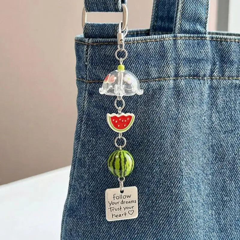 New Transparent Keychain Cute Wind Chime Pendant Keyring Mobile Phone Lanyard Kawaii Bag Decorative Accessories Home Decorations