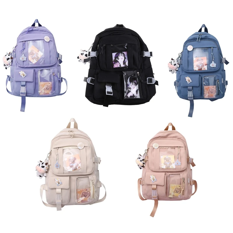 

Backpack Nylon Students Schoolbag Shoulder Tote Bag Casual Daypack Back to School for Teen Girls Female Book Bags