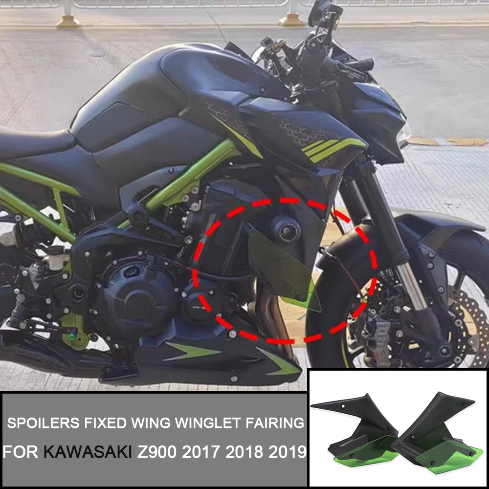 

For Kawasaki Z900 Z 900 2017 2018 2019 Motorcycle Parts Side Downforce Naked Spoilers Fixed Wing Winglet Fairing Wing Deflectors