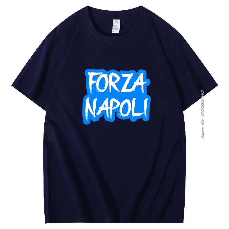 Модные свободные футболки с рисунком «Forza Napoli», графические футболки, хлопковые футболки с коротким рукавом, уличная удобная мужская одежда