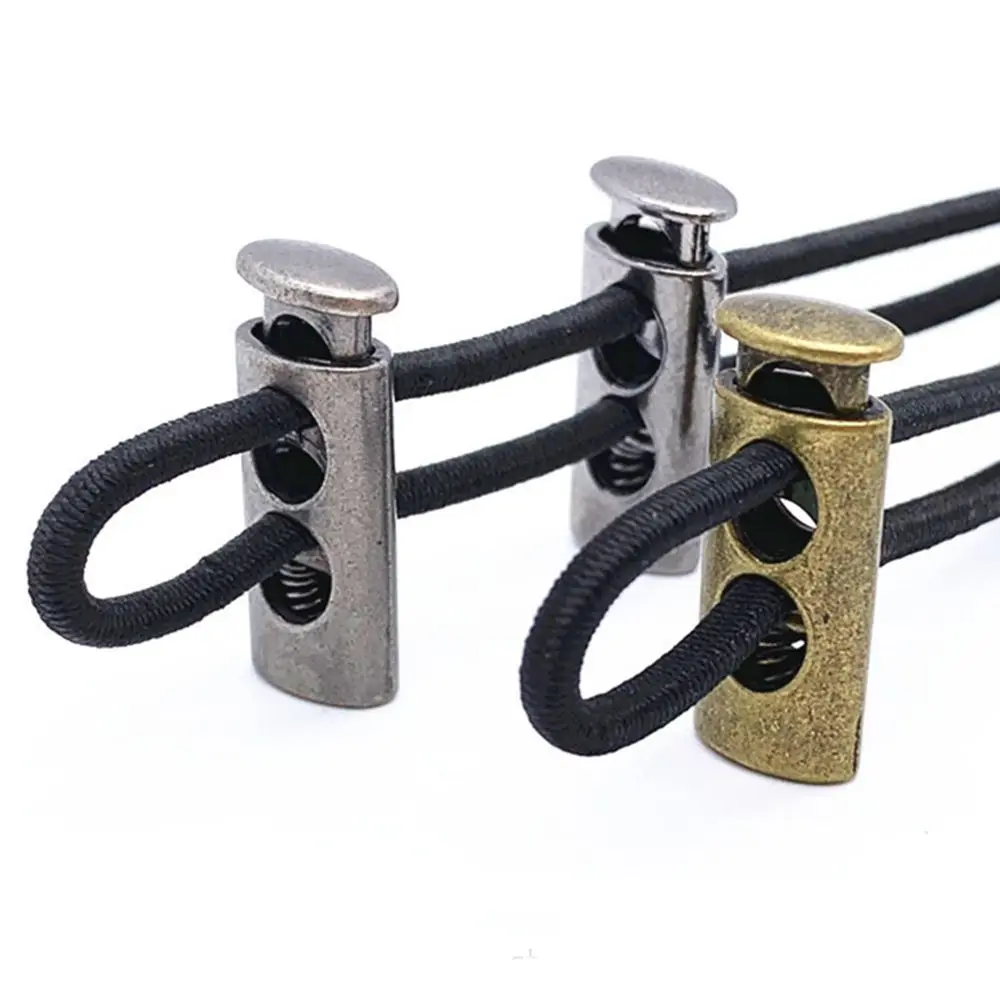 10pcs 4 Colors Apparel Sewing Accessories DIY Metal Clamp Stopper Cord Double Hole Stoppers Lock Toggle