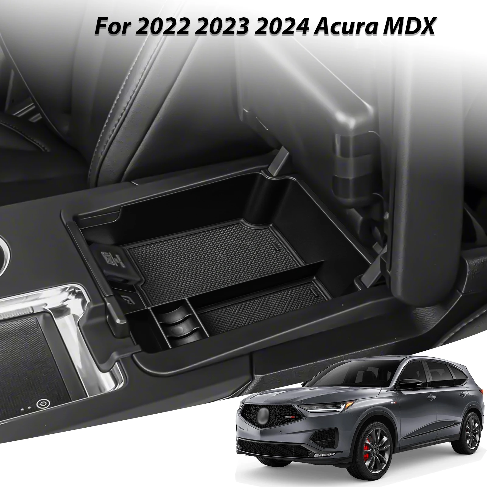 

Center Console Organizer for Acura MDX 2022 2023 2024 Armrest Box Storage Tray Coin Interior ABS Accessories Car Storage Box