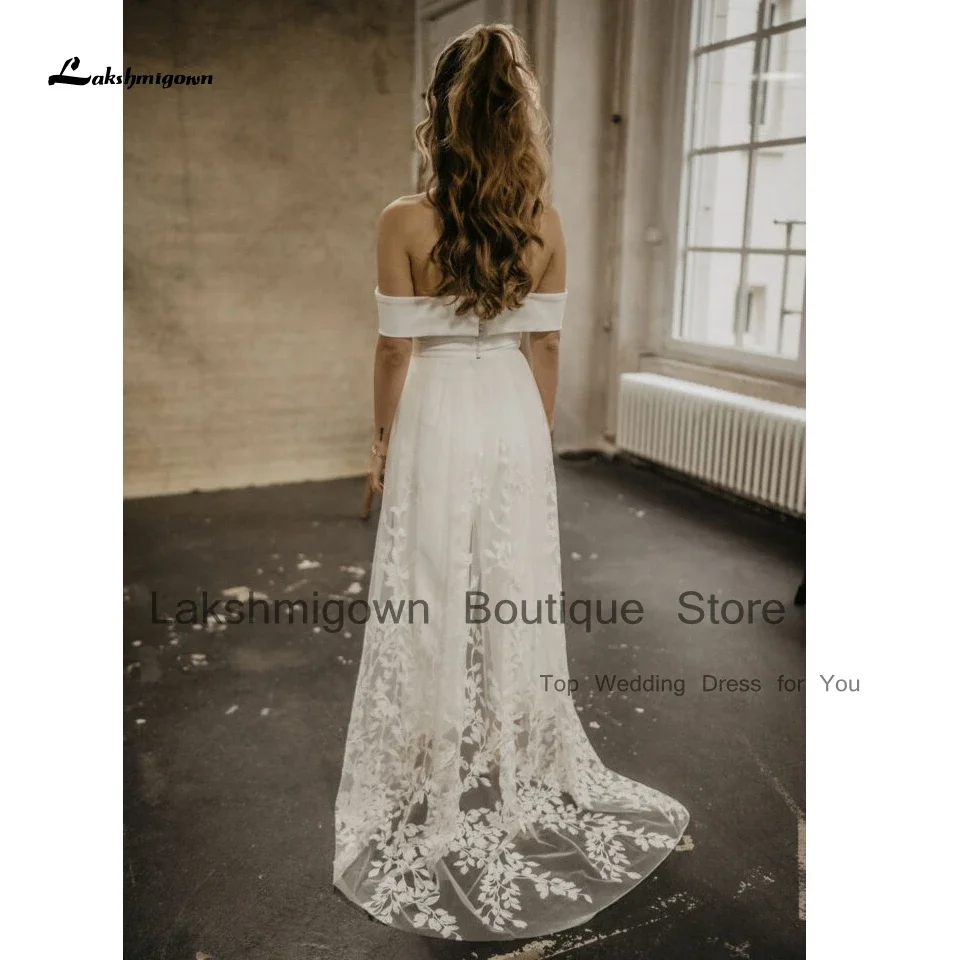 Lakshmigown Sexy Bridal Jumpsuit Wedding Dress 2 in 1 Vestidos Noivas 2025 Boho Wedding Gowns with Lace Detachable Skirt