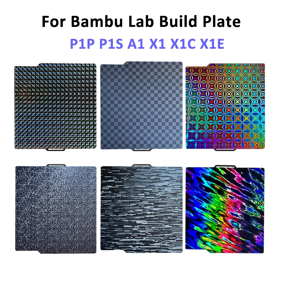 

Для Bambu Lab P1P P1S A1 X1 X1C X1E PEI Сборная пластина 257x257 мм PEO PET PEI Лист Двусторонний гладкий текстурированный пружинный стальной лист