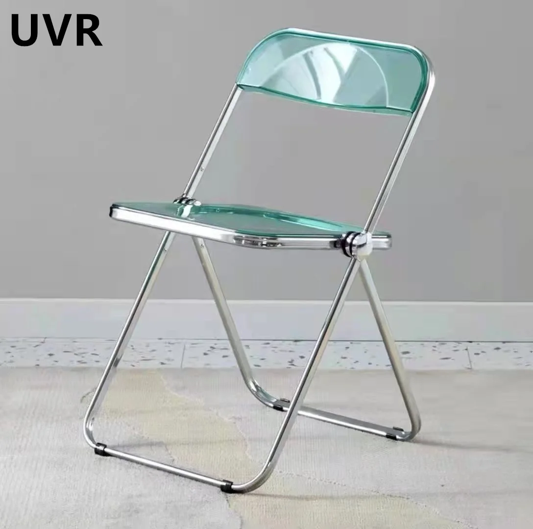 

UVR New Restaurant Chair Transparent Plastic Folding Chair Backrest Chair Home Office Negotiation Chair Comfortable Dining Chair