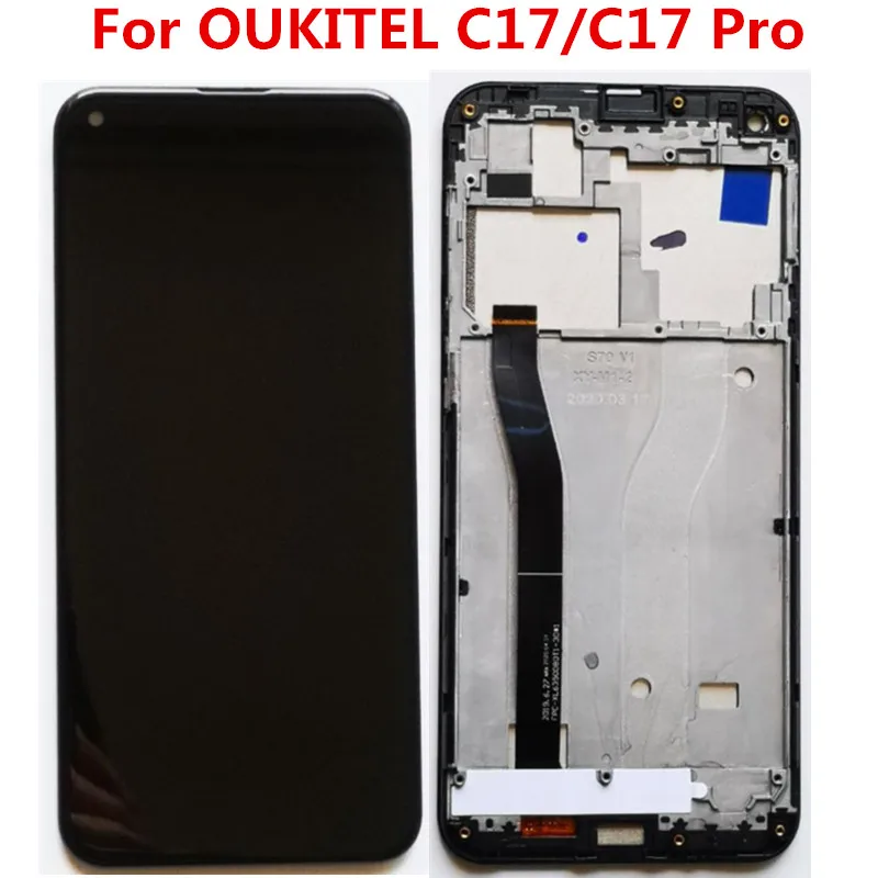 

Original With Frame LCD Display+Touch Screen Tested LCD Digitizer Glass Panel Replacement For Oukitel C17/C17 Pro