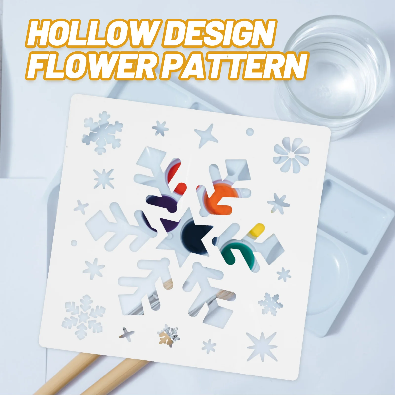 

6Pcs Snowflake Art Stencils Reusable Plastic Drawing Templates Painting Molds for DIY Crafts Home Decoration Drawing Stencils