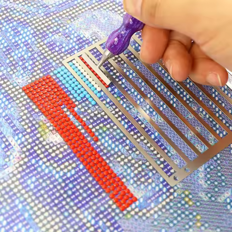 DIY Diamond Painting Ruler Non-Slip Textured Grid Tool Ruler for Diamond Art Ruler Diamond Dot Drill Alignment Tool