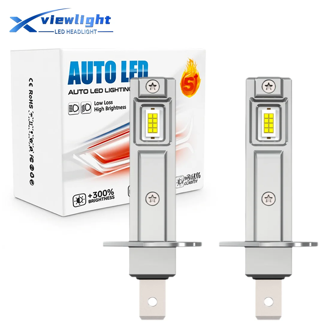 

2 шт. светодиодные лампы H1 для фар, 6000K, 24W, пара, Canbus, безвентиляторные, мини, Plug and Play, водонепроницаемые