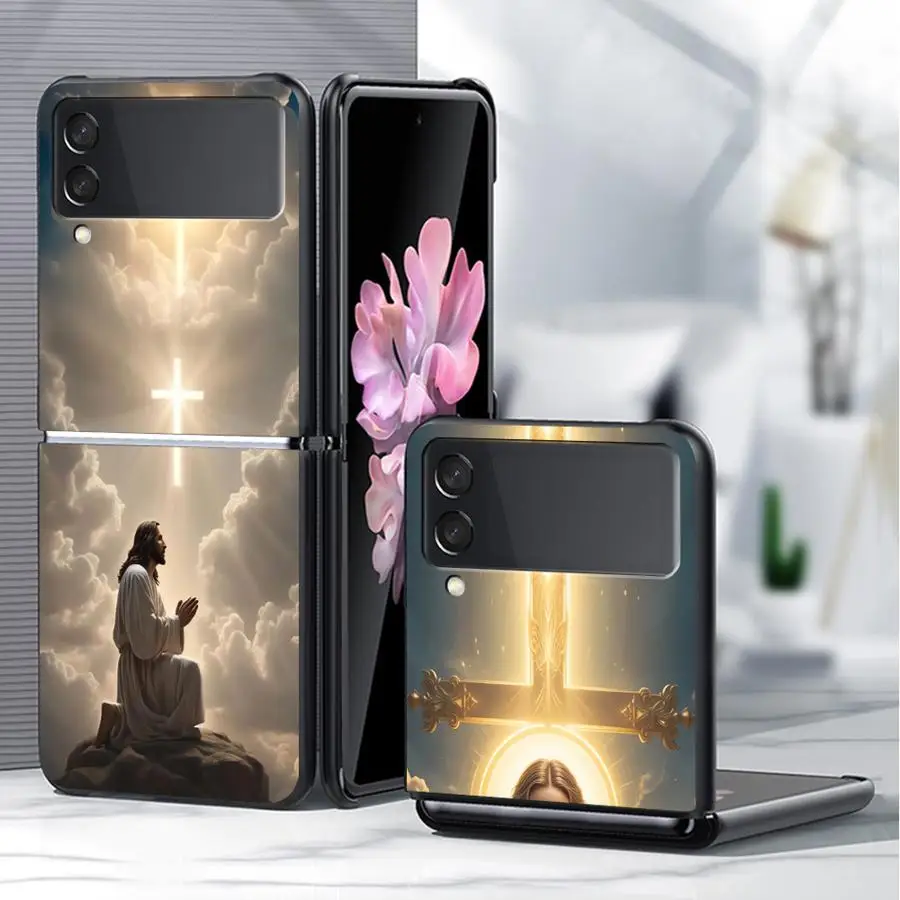 Jesus Design Combining Case for Samsung Galaxy ZFlip3 ZFlip6 ZFlip5 Z Flip 7 6 5 4 3 ZFlip7 FE ZFlip4 Hard Phone Cover