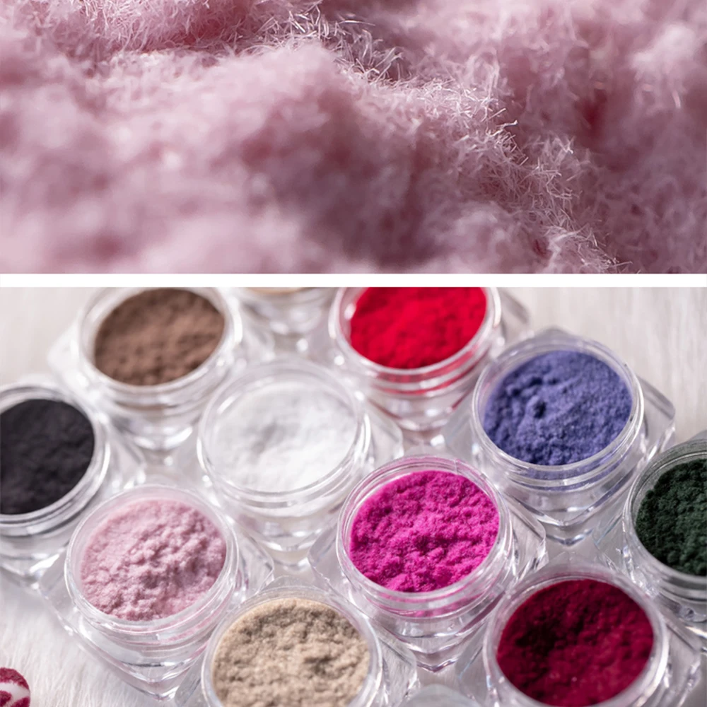 Nail Velvet Powder Kit 24 Color DIY Nail Beauty Flocking Velvet Powder 1Box Winter Plush Pigment Manicure Powders UV Gel#24JAR*-